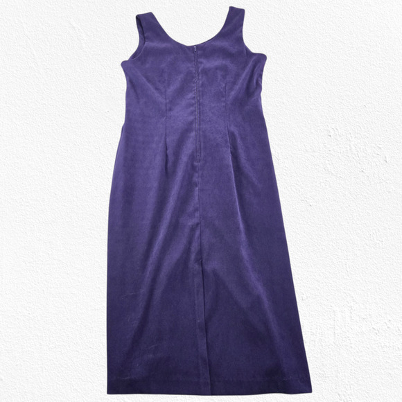 Vintage 90s Purple Jacquard Dress Set Jacket Career Party Two Piece Set Size 12 - Picture 16 of 16